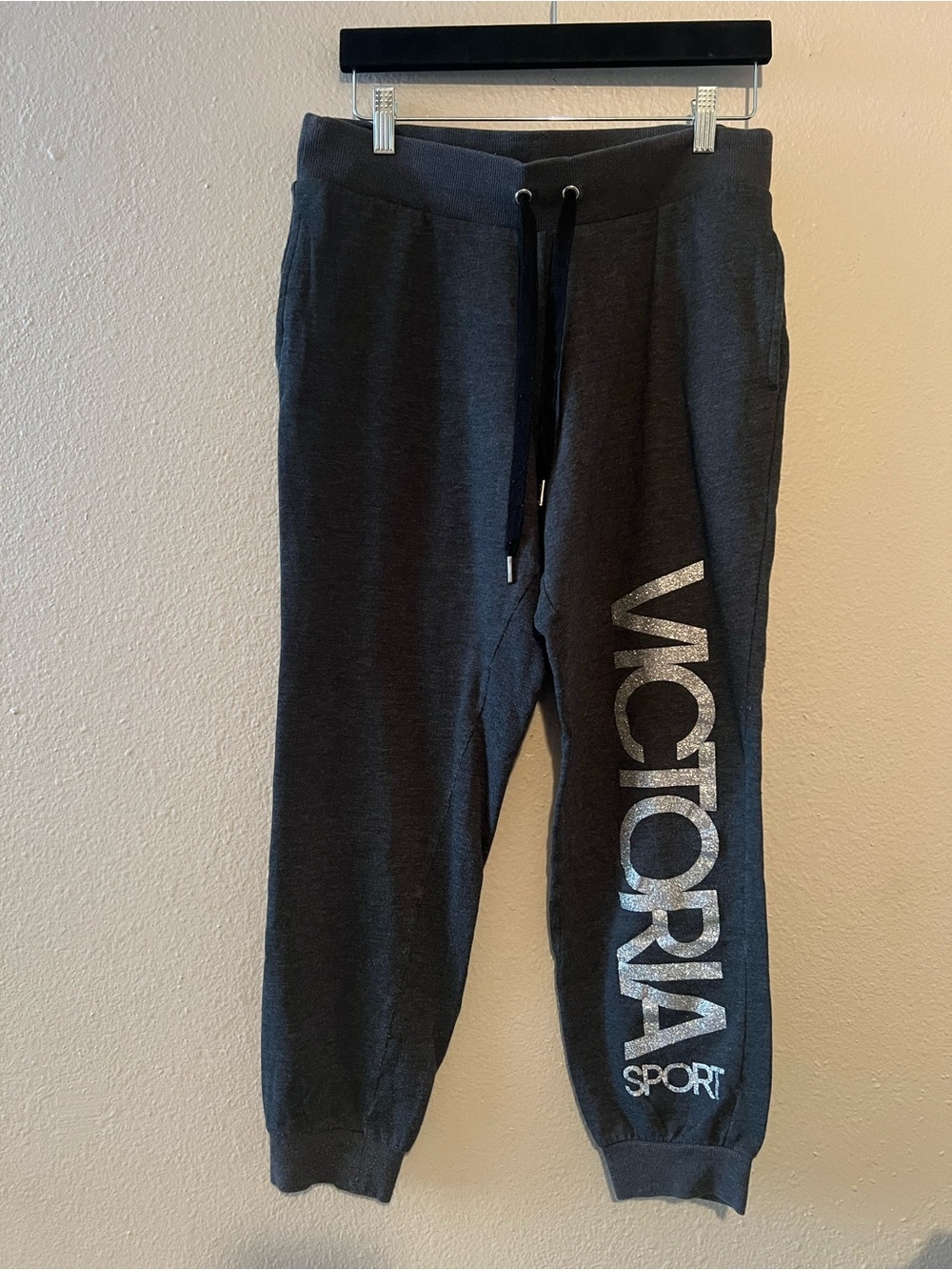 Victoria's Secret Sport Gray BLING High Waist Sweatpants S